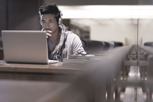 Student in Library